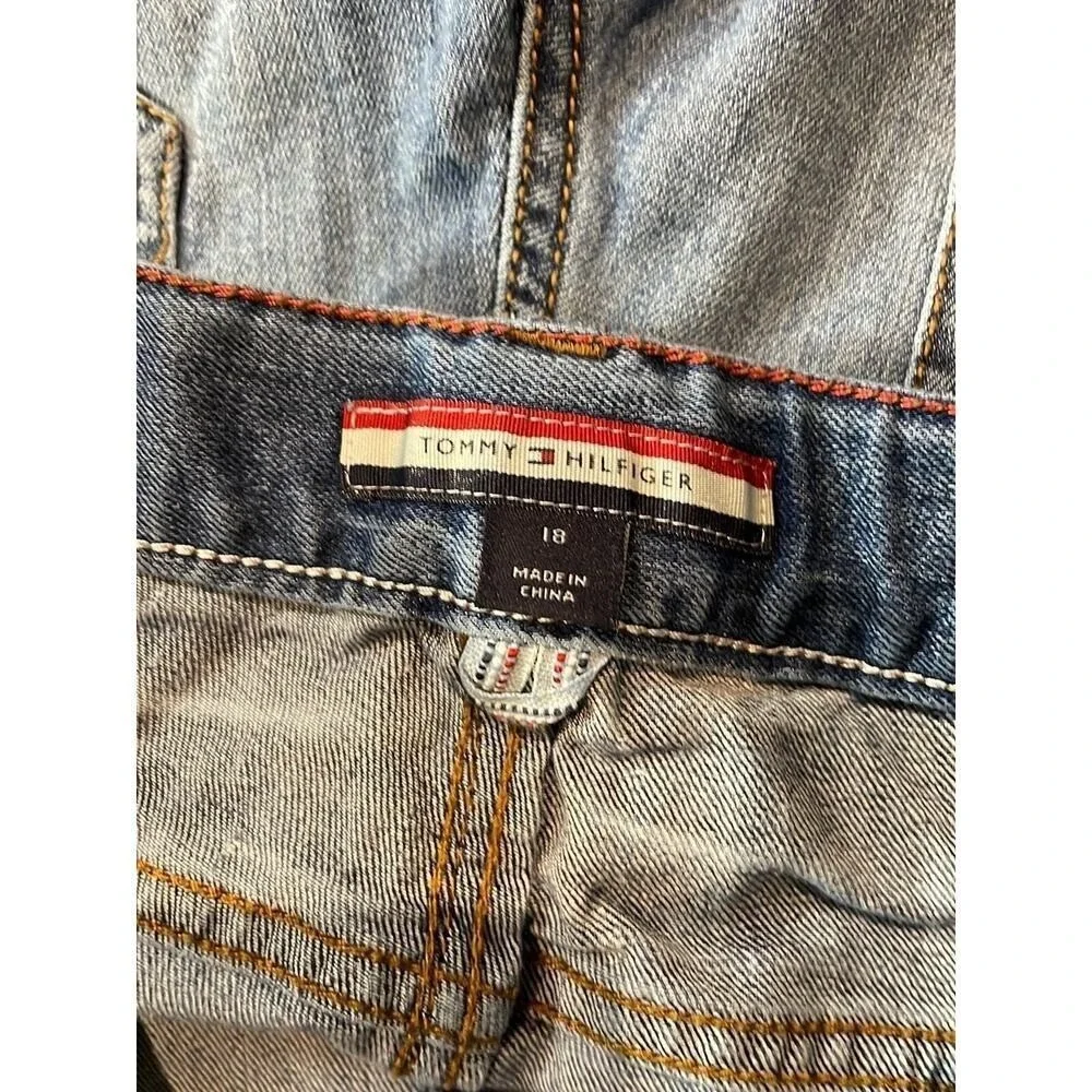 Tommy Hilfiger Boys Blue Denim Jeans Size 18 Straight‎ Leg Medium Wash Pants